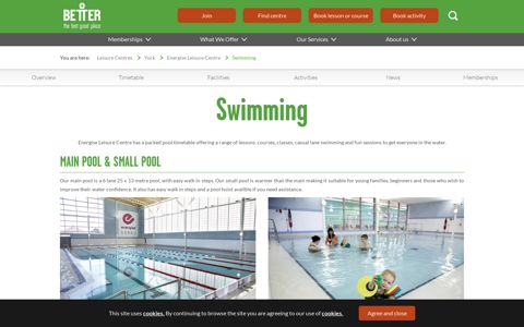 Swimming and Swimming Lessons at Better, Energise Leisure ...