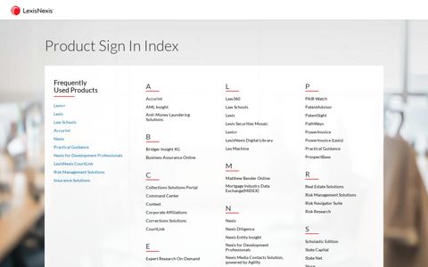 LexisNexis Product Sign-In | LexisNexis