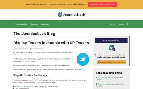 Display Tweets in Joomla with SP Tweets - Joomlashack