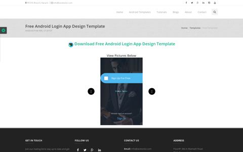 Login template - Free Android App Design Template - Seotoolzz