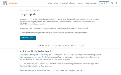 Usage Reports - Librarians | Elsevier