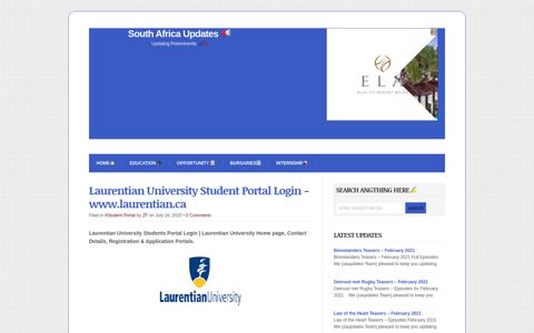 Laurentian University Student Portal Login -www.laurentian.ca ...