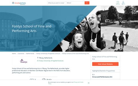 Fontys School of Fine and Performing Arts - Bachelors Portal