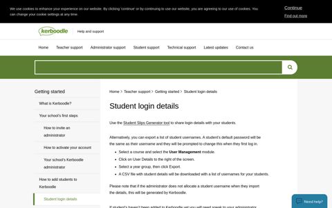 Student login details – Kerboodle help and support