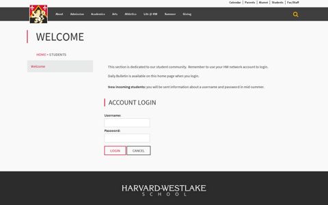 Students > Welcome - Harvard-Westlake School