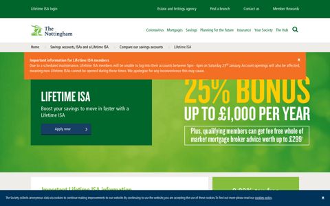 Lifetime ISA Savings Account | Cash LISA | The Nottingham