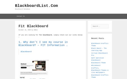 Fit Blackboard - BlackboardList.Com