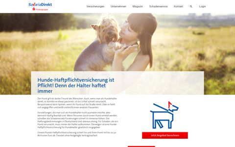 Günstige Hunde-Haftpflicht, ab 3,59 €/Mon. - BavariaDirekt