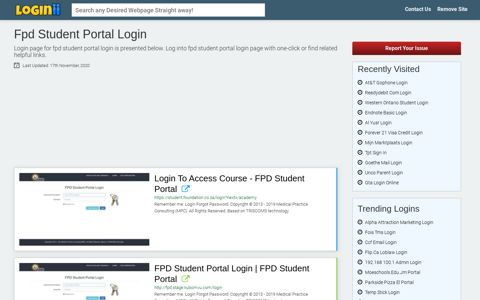 Fpd Student Portal Login - Loginii.com