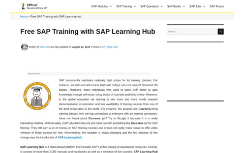 Free SAP Training with SAP Learning Hub - ERProof