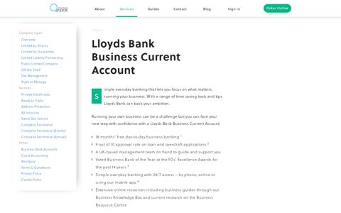Lloyds Bank Business Current Account - Quick Formations