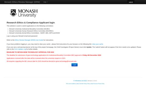 Monash Ethics Review Manager (ERM)