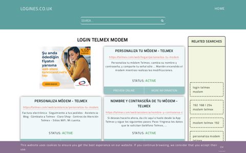 login telmex modem - General Information about Login