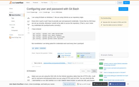 Configuring user and password with Git Bash - Stack Overflow