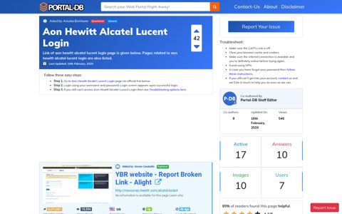 Aon Hewitt Alcatel Lucent Login
