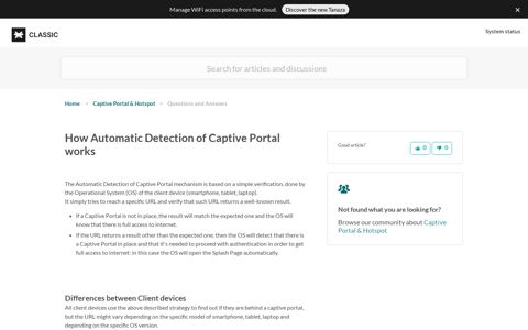 How Automatic Detection of Captive Portal works - Tanaza