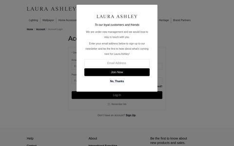 Account Login - Laura Ashley