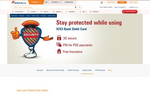 Debit Card Online | ICICI Bank