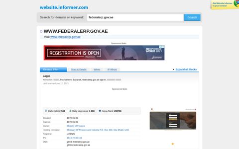 federalerp.gov.ae at Website Informer. Login. Visit Federalerp.