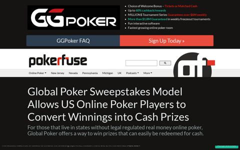 Global Poker Sweepstakes Model Allows US Online Poker ...