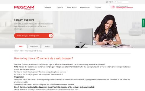 How to log into a HD camera via a web browser?-Foscam ...