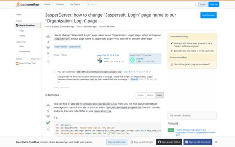 JasperServer: how to change "Jaspersoft: Login" page name ...