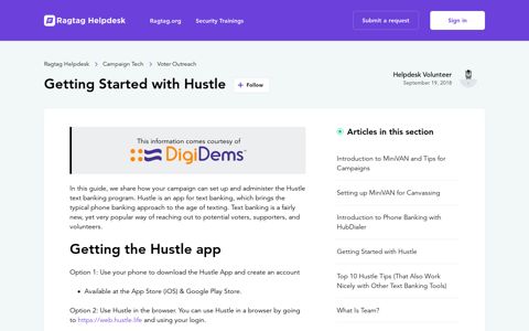 Getting Started with Hustle – Ragtag Helpdesk
