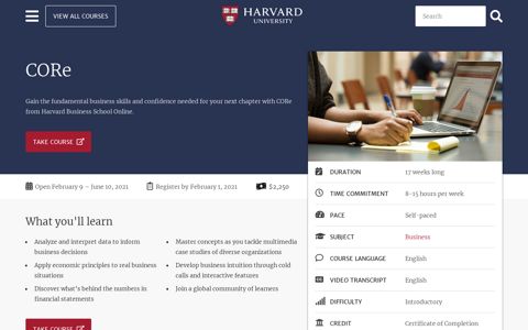 CORe | Harvard University - Harvard Online Courses