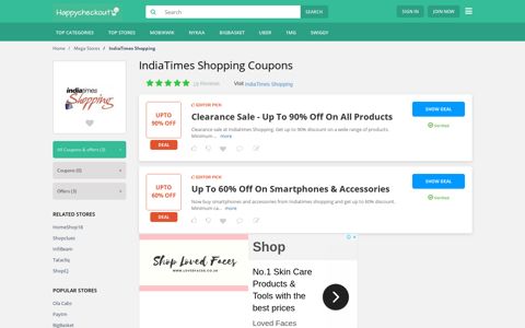 Indiatimes Shopping Coupons : 80% OFF, December 2020