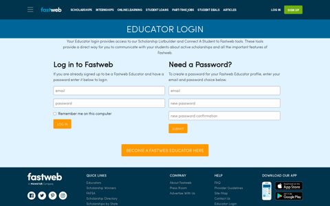 Educators Sign In | Fastweb