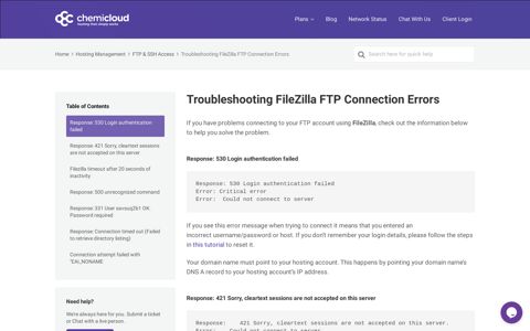Troubleshooting FileZilla FTP Connection Errors - ChemiCloud