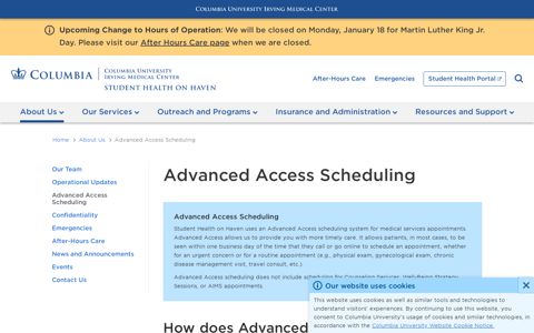 Advanced Access Scheduling | Student Health on Haven