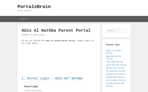 Adis Al Wathba Parent - Parent Login - Adis Â€“ Wathba