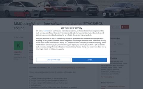 MMCodingWriter - free software for change ETACS/ECU coding