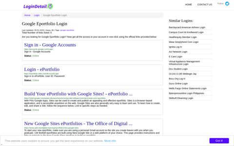 Google Eportfolio Login Sign in - Google Accounts - https ...
