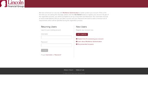 Lincoln Financial Group Retirement Service Center Website