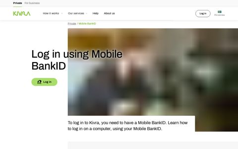 Log in using Mobile BankID - Kivra
