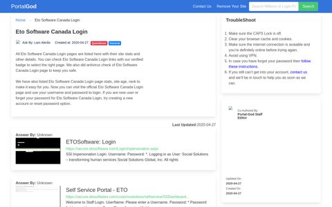 Eto Software Canada Login Page - portal-god.com
