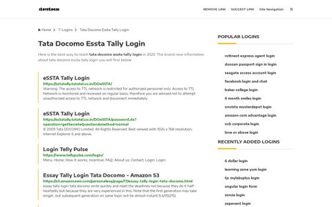 Tata Docomo Essta Tally Login ❤️ One Click Access - iLoveLogin