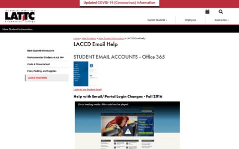 LACCD Email Help - LATTC | New Student Information