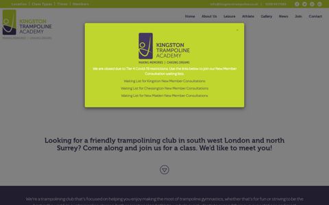 Kingston Trampoline Academy - Trampolining Club London ...