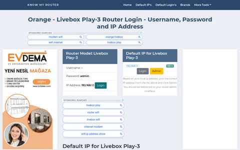 Orange - Livebox Play-3 Default Login with Username ...