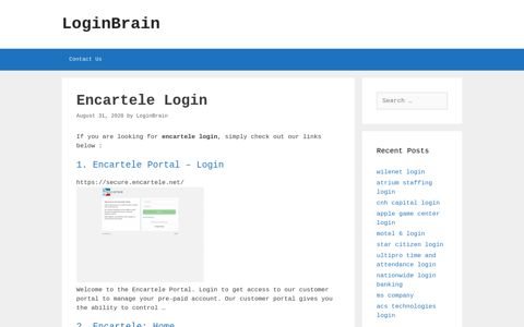 Encartele - Encartele Portal - Login - LoginBrain