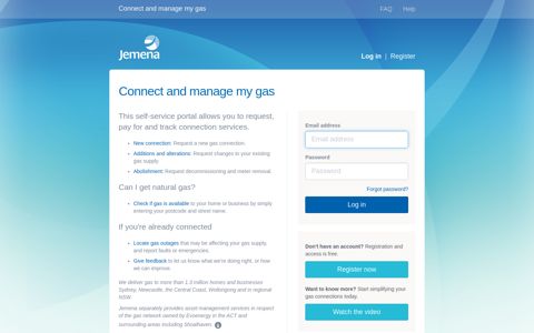 Connect and manage my gas - Jemena