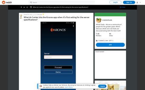 What do I enter into the Kronos app when it's first asking for ...