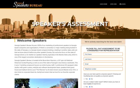 speaker's assessment - Georgia Speakers Bureau