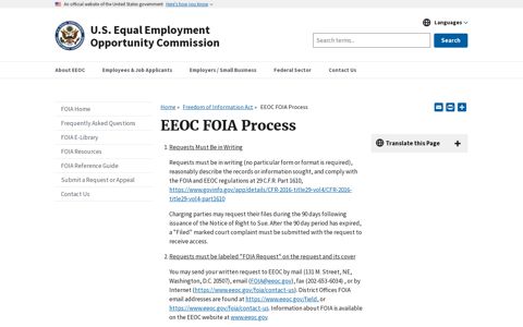 EEOC FOIA Process | U.S. Equal Employment Opportunity ...