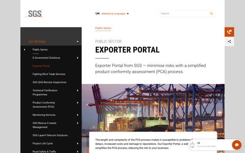 Exporter Portal | SGS India