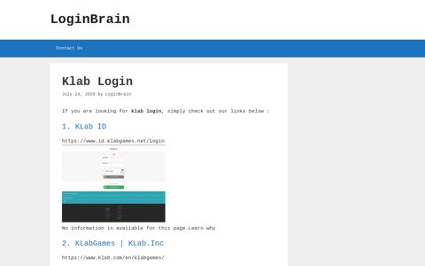 klab login - LoginBrain