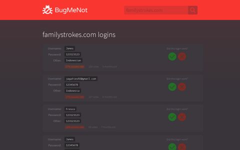 familystrokes.com passwords - BugMeNot